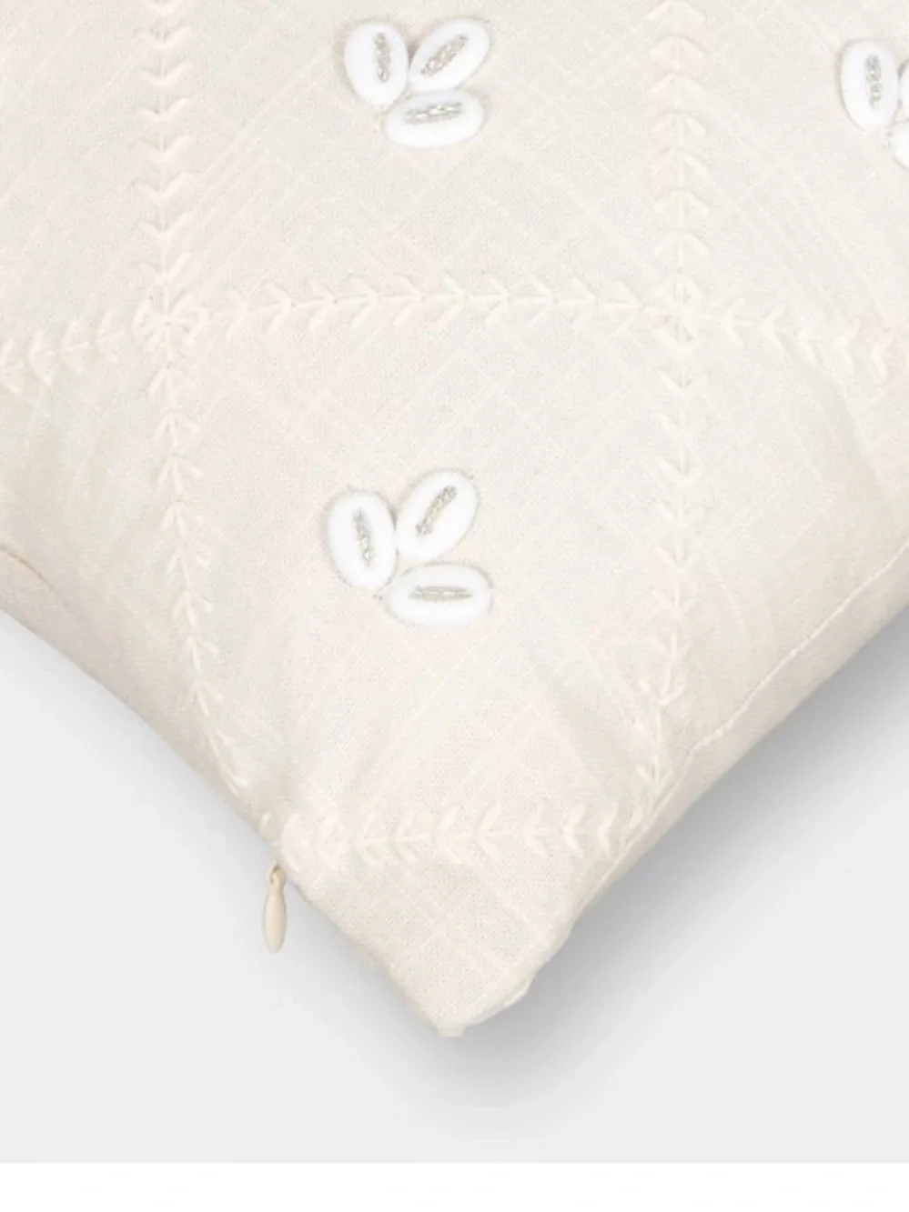 STUDIO MCGEE NWT Lumbar Embellished Shell Throw Pillow Cream
